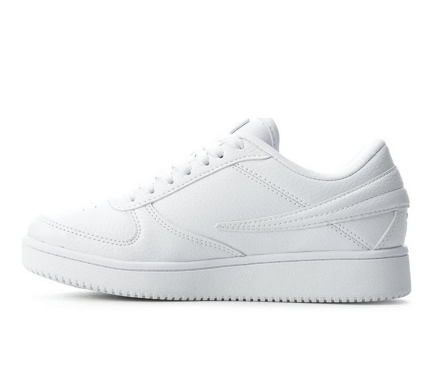 FILA Women's A Low White Leather Low Sneakers, Triple White, 5CM01116-100