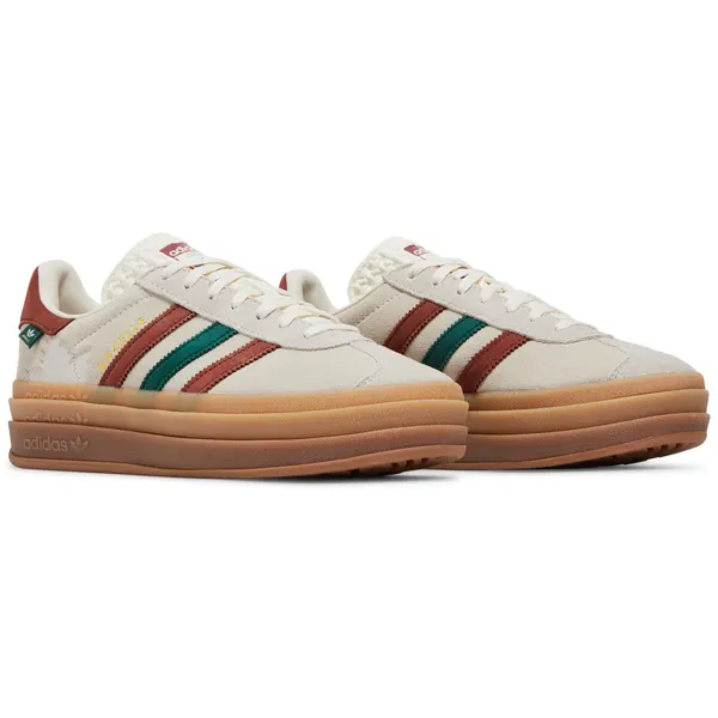 Adidas Originals Women's Cream/Maple Leaf Gazelle Bold Sneakers, IG3685 (No Box)
