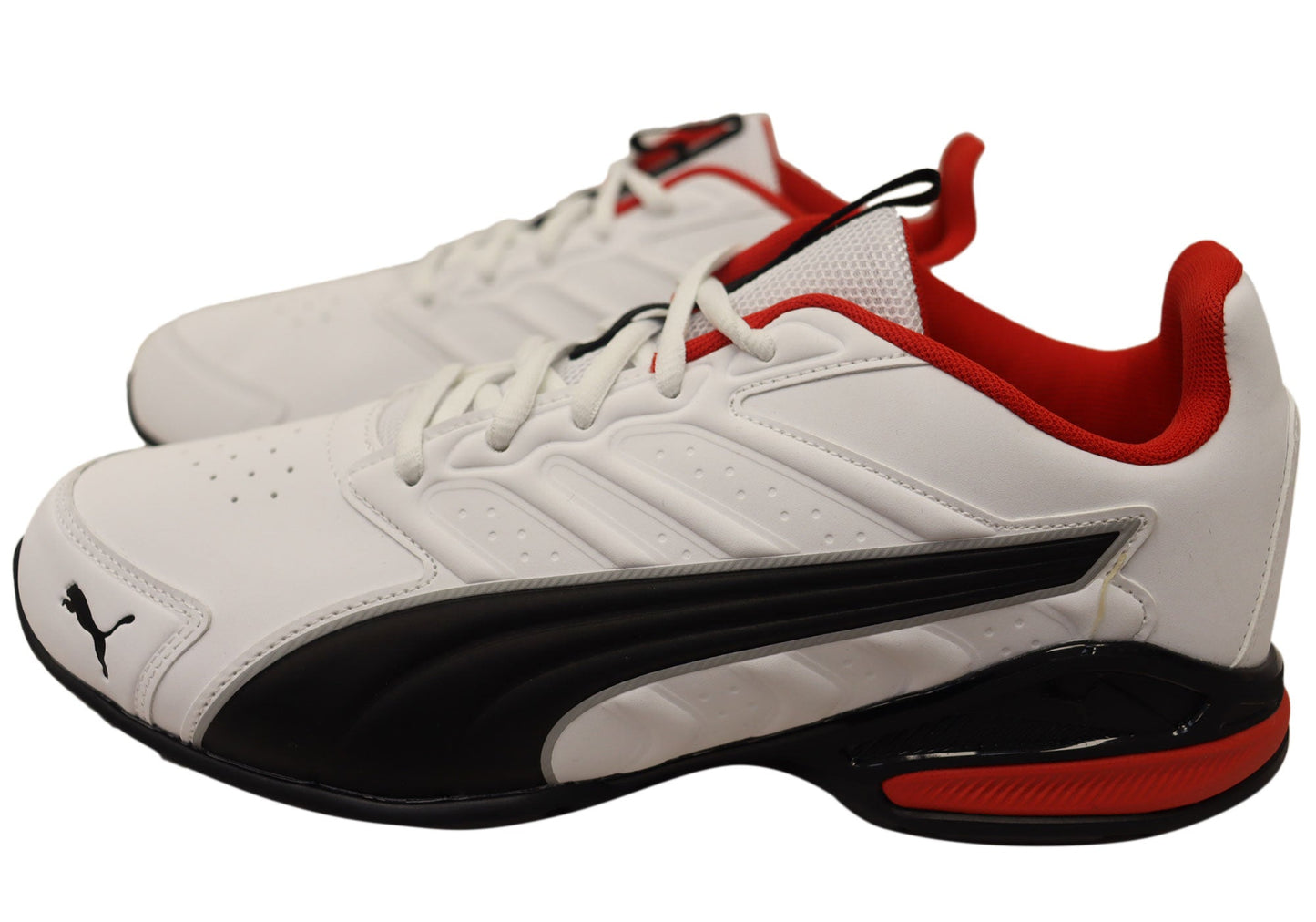 Puma Electro SL Mens Comfortable Lace Up Shoes White Black Red