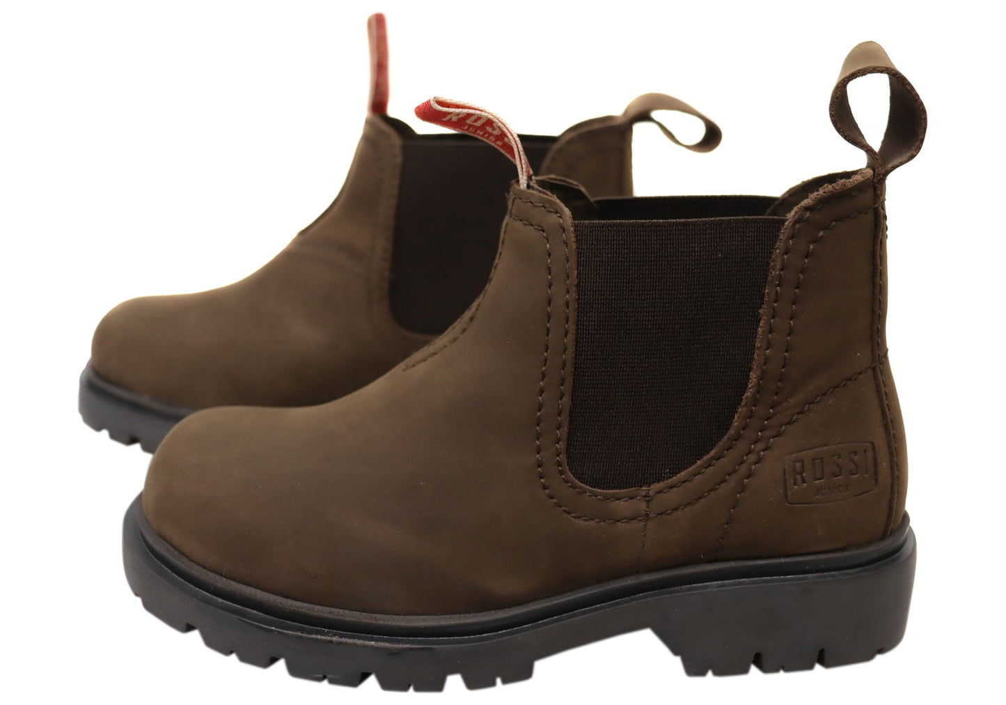 Rossi Boots 202 Bimberi Kids Pull On Leather Chelsea Boots Brown