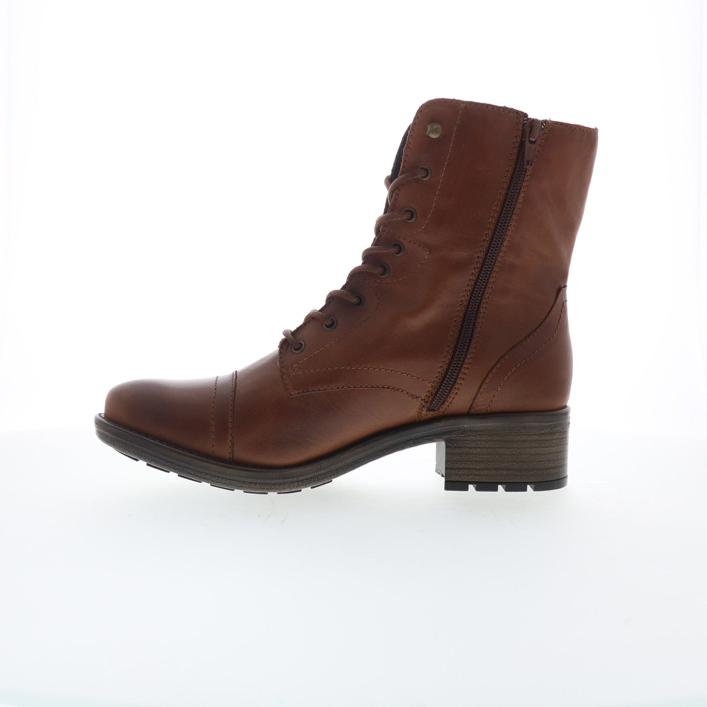 Miz Mooz Calla Womens Brown Leather Zipper Casual Dress Boots
