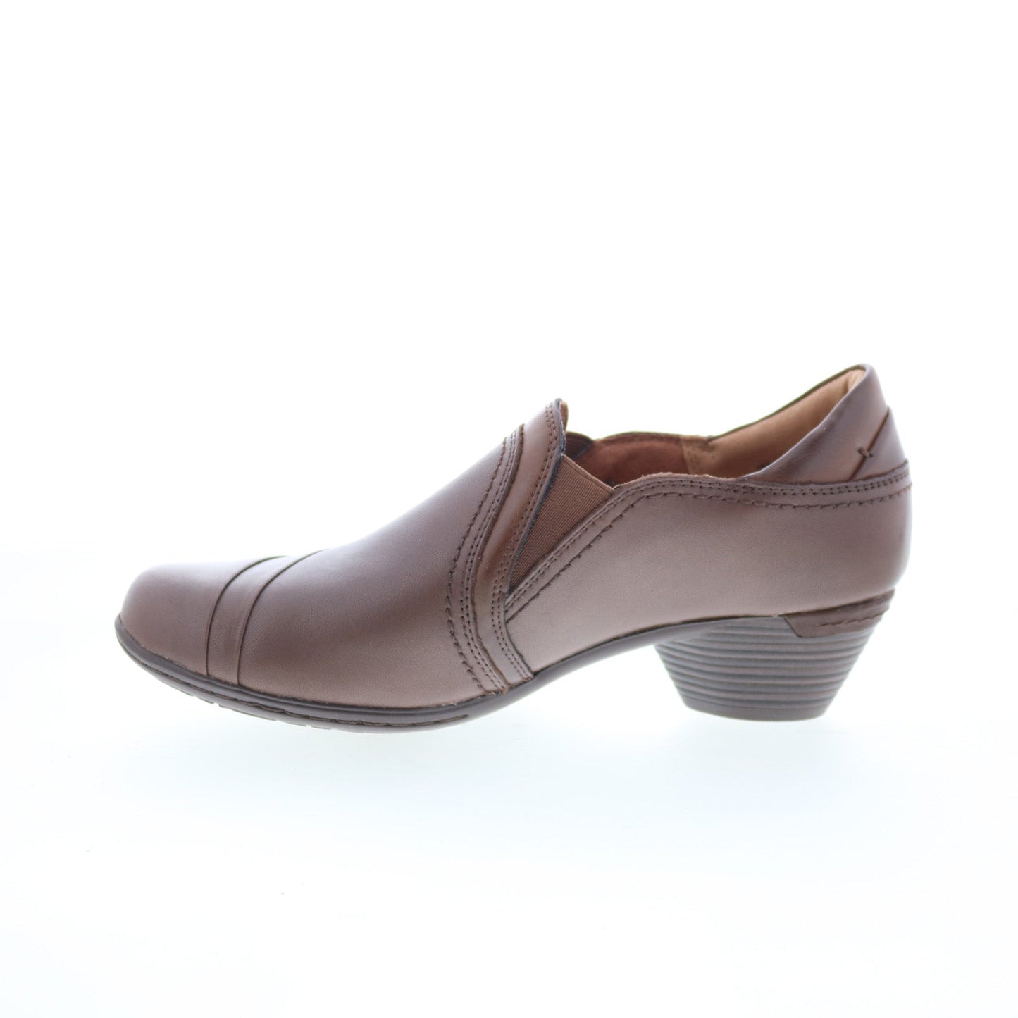 Cobb Hill Laurel Slip-On CI9528 Womens Brown Leather Ankle & Booties Boots
