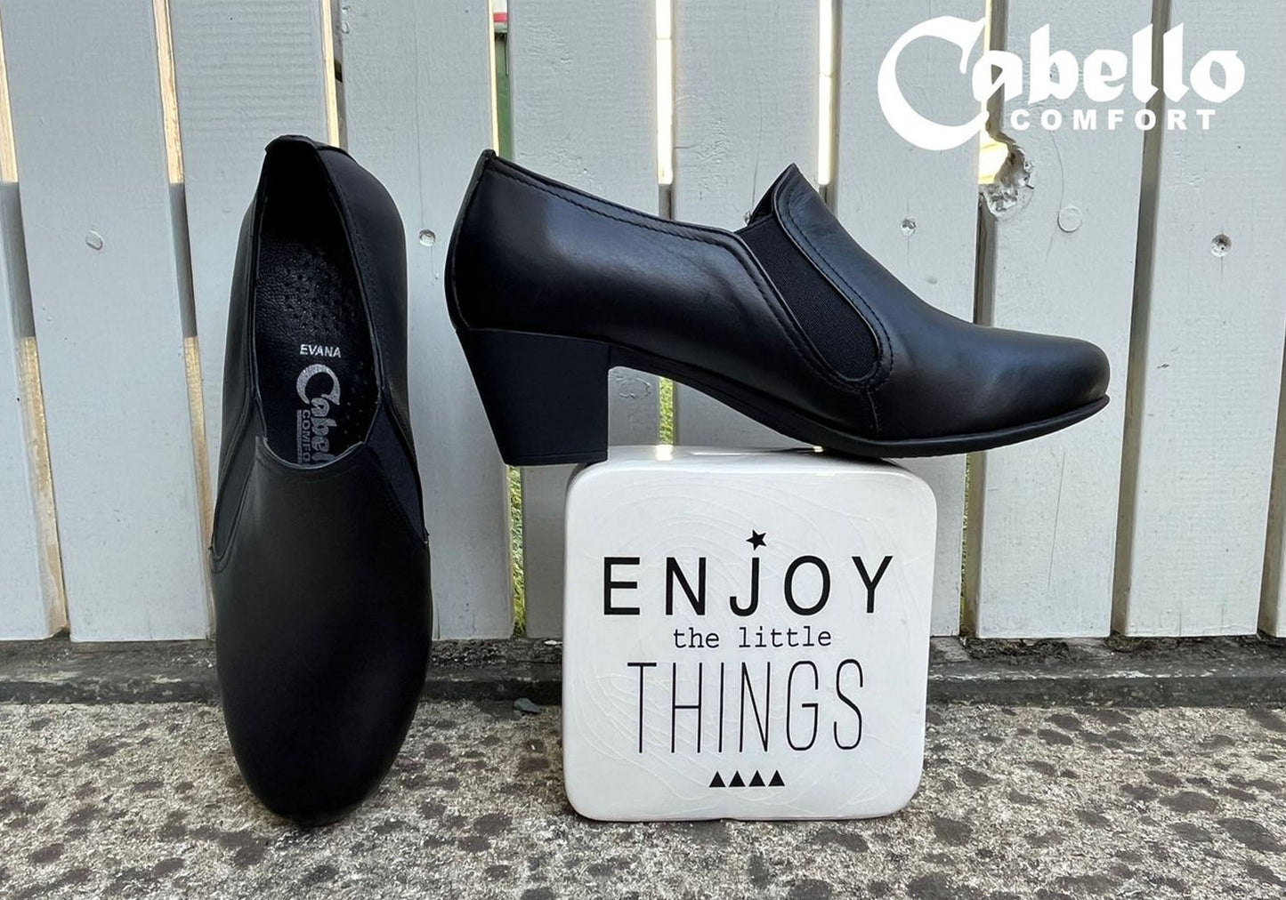 Cabello Comfort Evana Womens Leather European Mid Heel Shoes