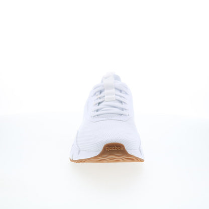 Reebok Zig Dynamica STR Womens White Canvas Lace Up Athletic Running Shoes