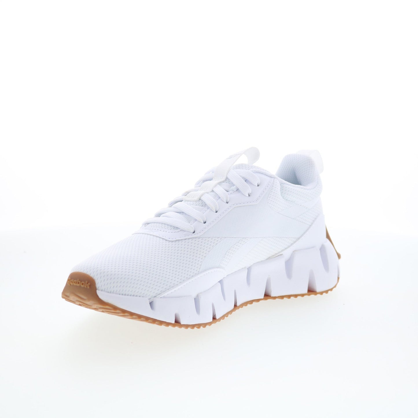 Reebok Zig Dynamica STR Womens White Canvas Lace Up Athletic Running Shoes