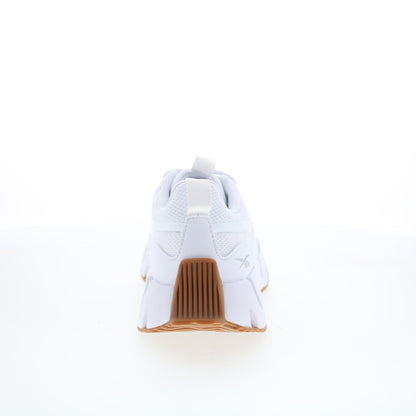 Reebok Zig Dynamica STR Womens White Canvas Lace Up Athletic Running Shoes