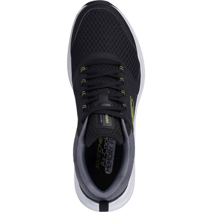 Men's Wide Fit Skechers 232628 Vapor Foam Trainers - Black/Lime