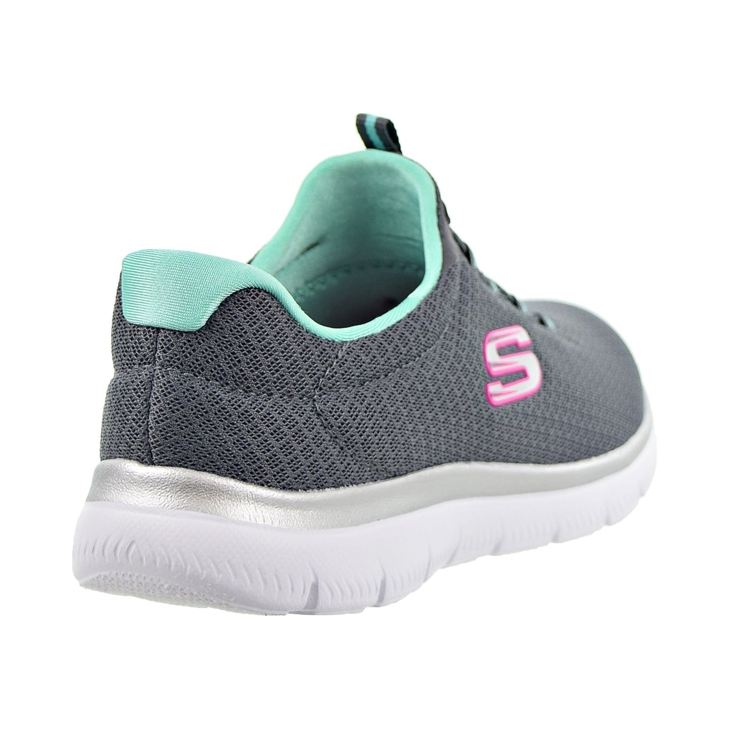 Skechers Summits Womens Shoes Charcoal/Green