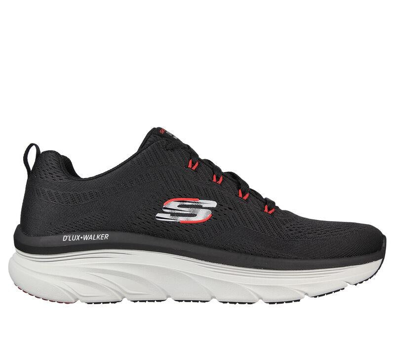 Men's Wide Fit Skechers 232364 Relaxed Fit Meerno D'lux Walker Trainers - Black/Red