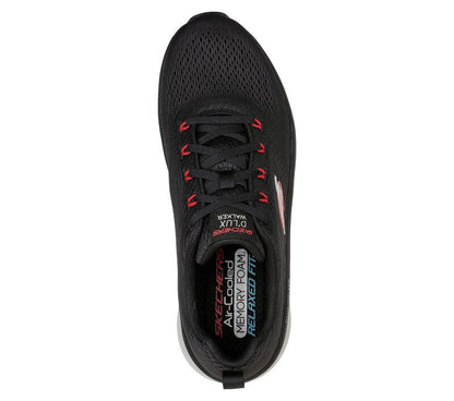 Men's Wide Fit Skechers 232364 Relaxed Fit Meerno D'lux Walker Trainers - Black/Red