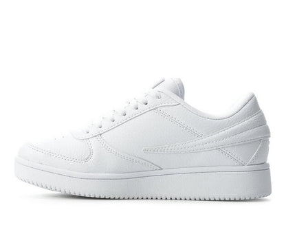 FILA Women's A Low White Leather Low Sneakers, Triple White, 5CM01116-100