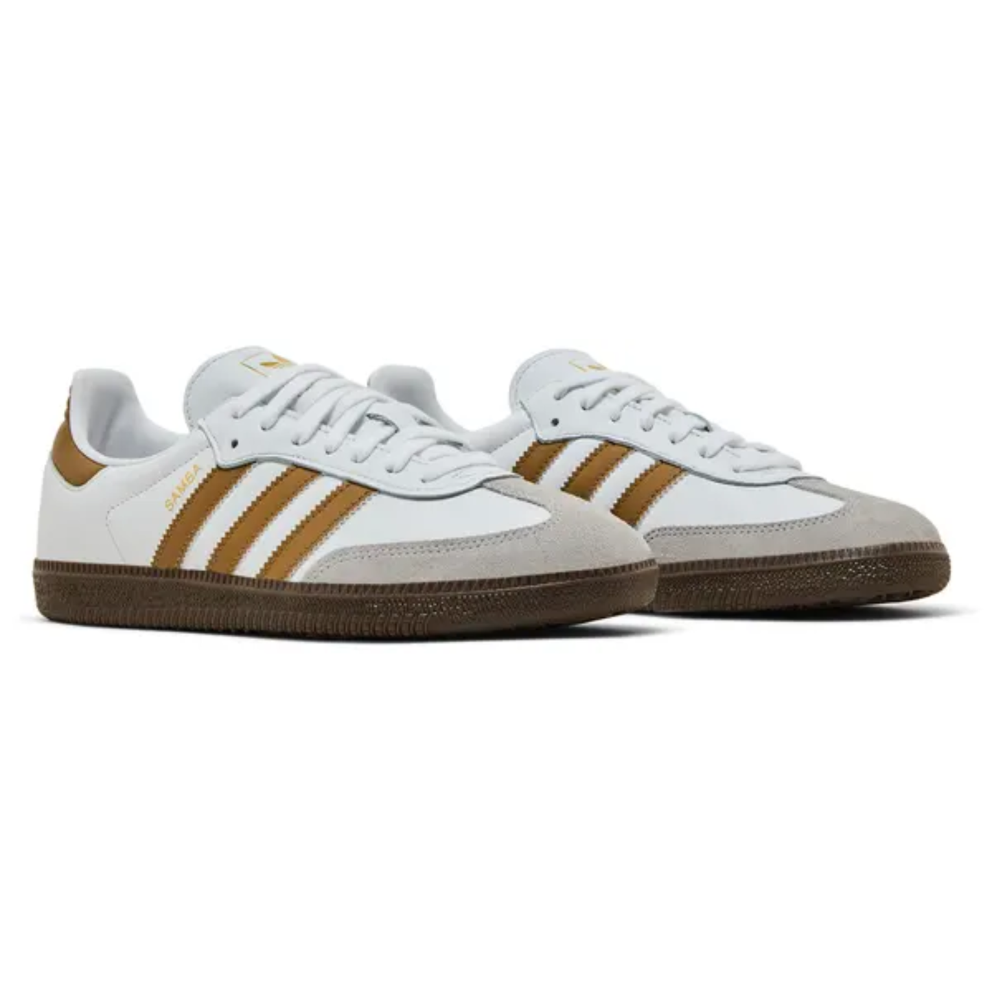 Adidas Originals Men's White/Brown Samba OG Sneakers, JH8796  (No Box)