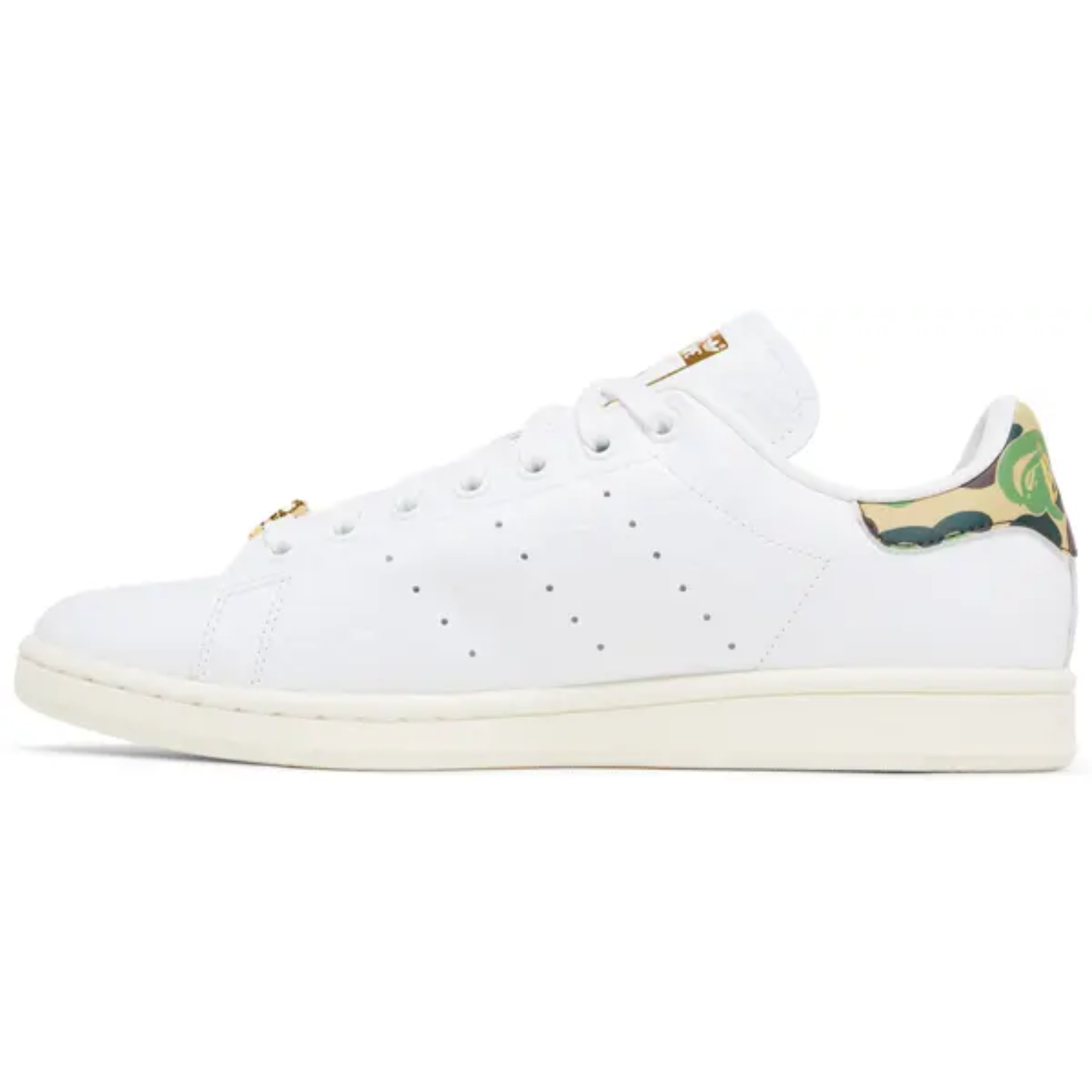 Adidas Originals Men's White BAPE x Stan Smith Sneakers, IG1115 (No Box)