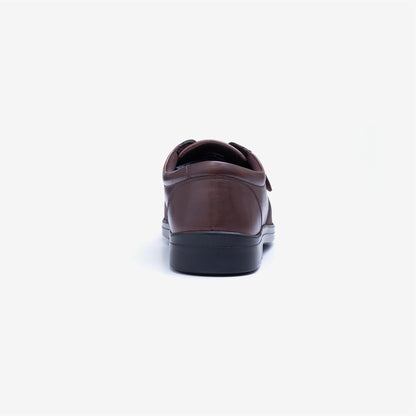 Mens Wide Fit Tredd Well Benjamin Velcro Soft Stretch Shoes - Brown