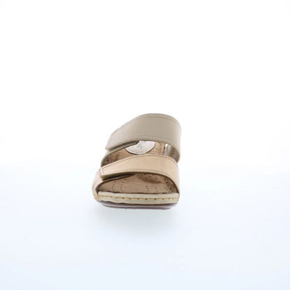 Softspots Panama 7337103 Womens Beige Leather Wedges Sandals Shoes