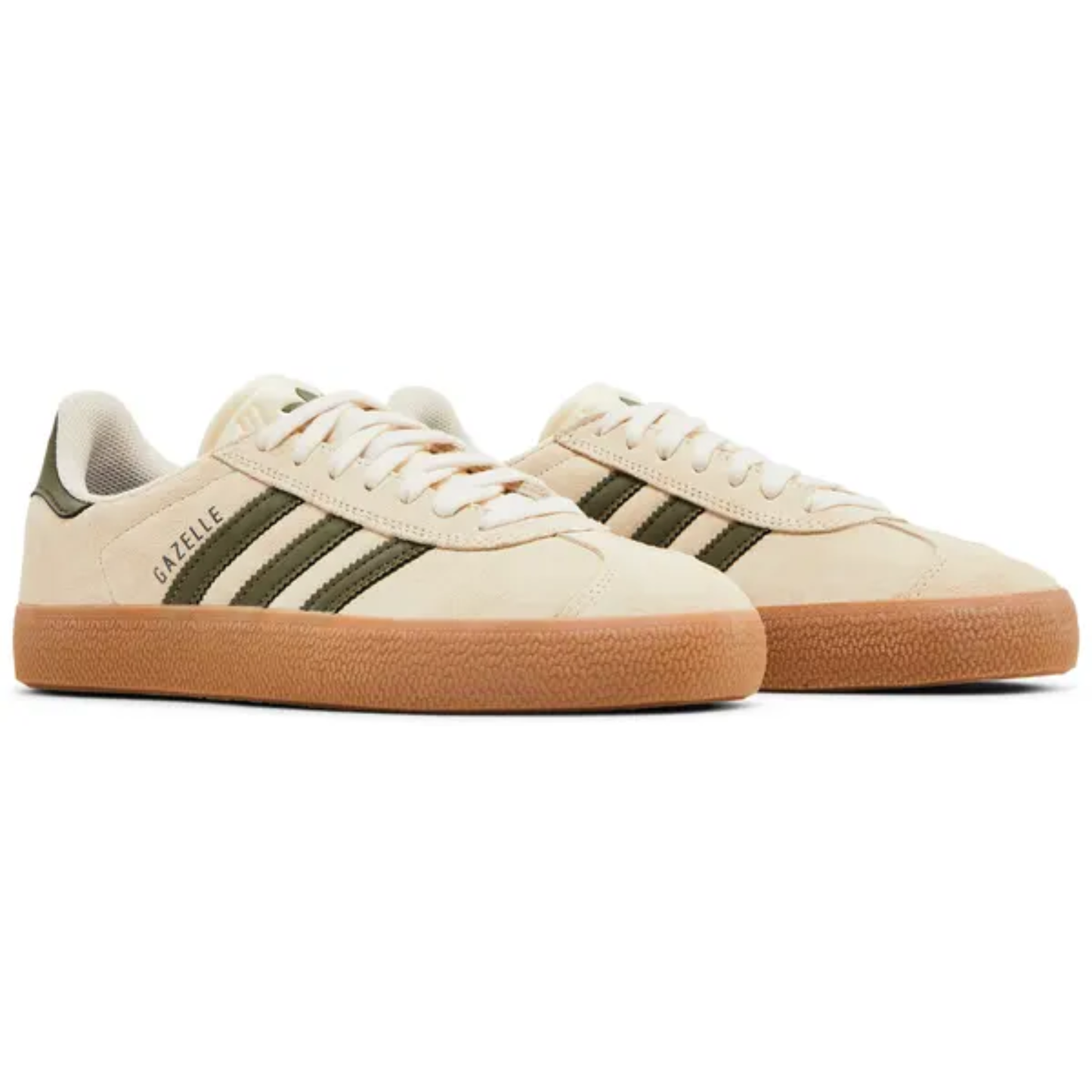 Adidas Originals Men's Cream/Olive Gazelle ADV Sneakers, IH3351 (No Box)
