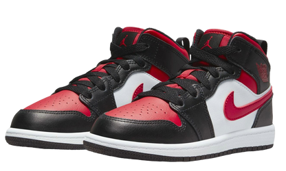 Jordan 1 Mid Black Fire Red (PS)