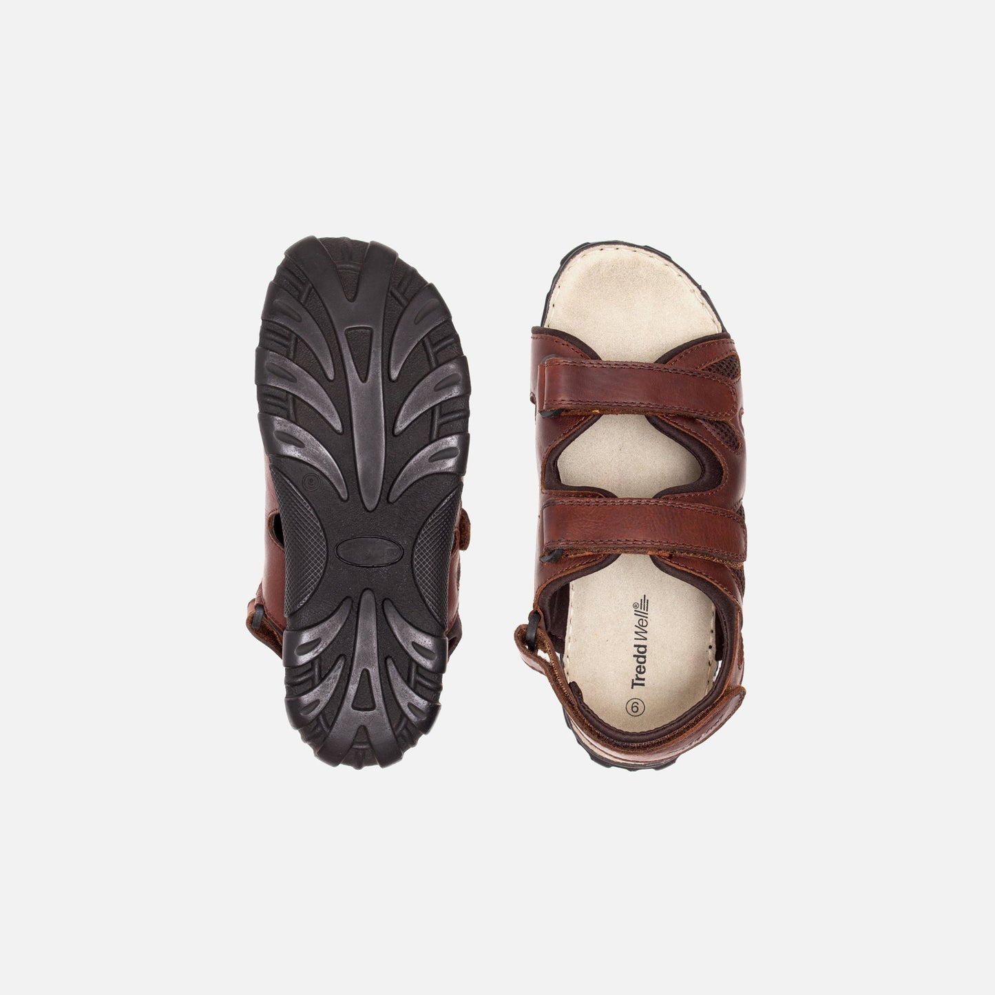 Mens Wide Fit Sandals Ashley Sandals by Tredd Well - Brown