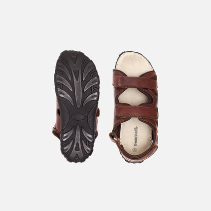 Mens Wide Fit Sandals Ashley Sandals by Tredd Well - Brown