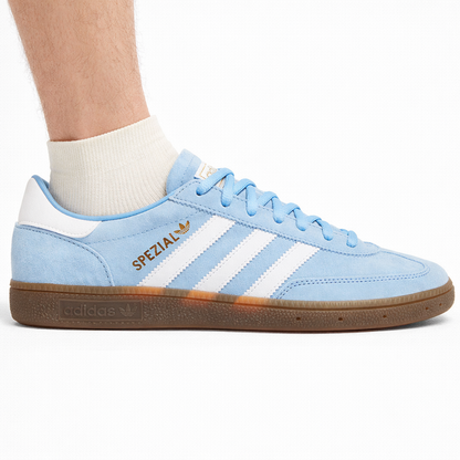 Adidas Originals Men's Light Blue/Gum  Handball Spezial Sneakers, BD7632