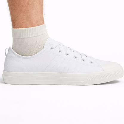 Adidas Men's White Nizza Canvas Sneakers, EF1883