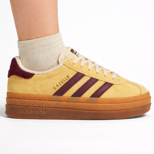 Adidas Originals Women's Yellow/Maroon Gazelle Bold Sneakers, IF5937 (No Box)