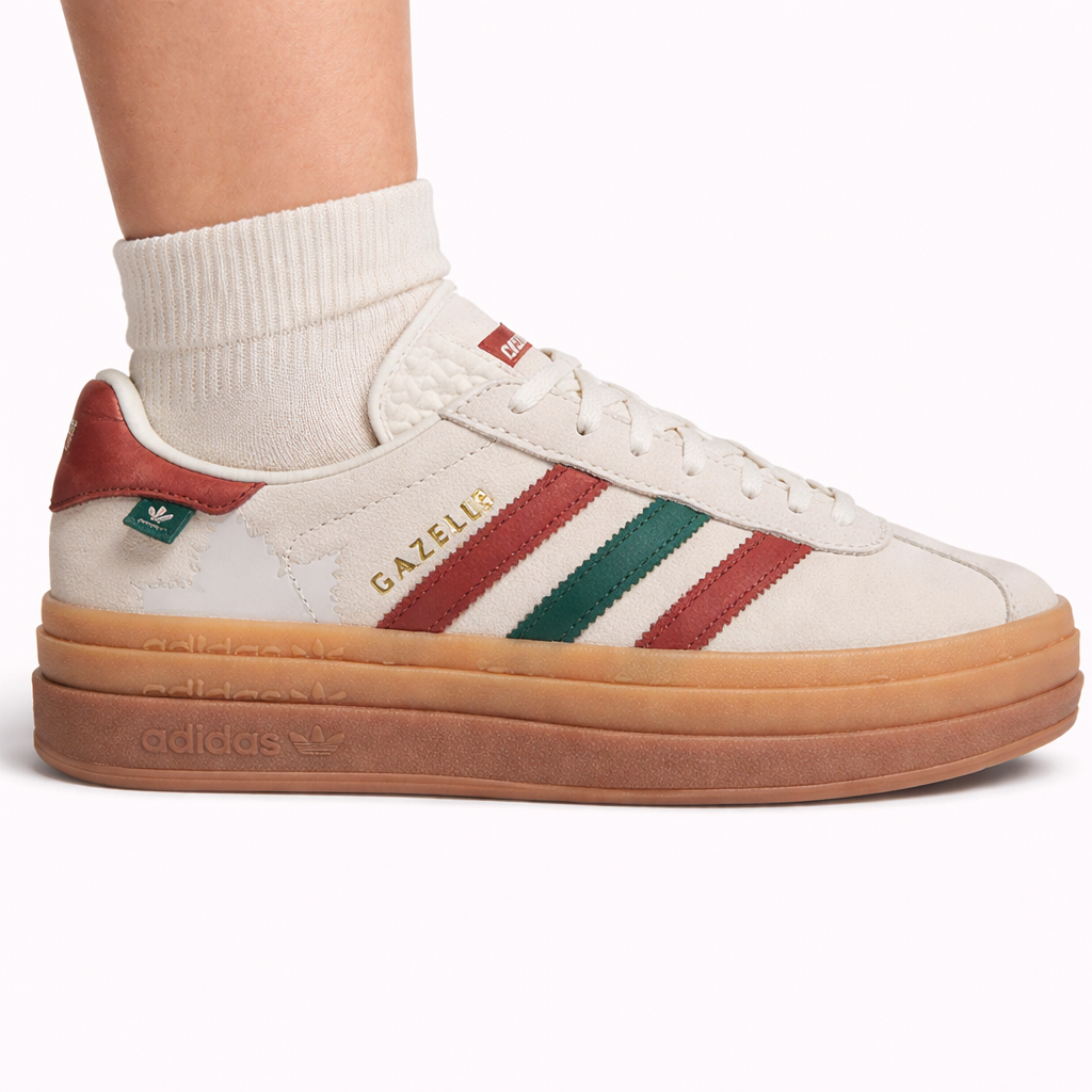 Adidas Originals Women's Cream/Maple Leaf Gazelle Bold Sneakers, IG3685 (No Box)