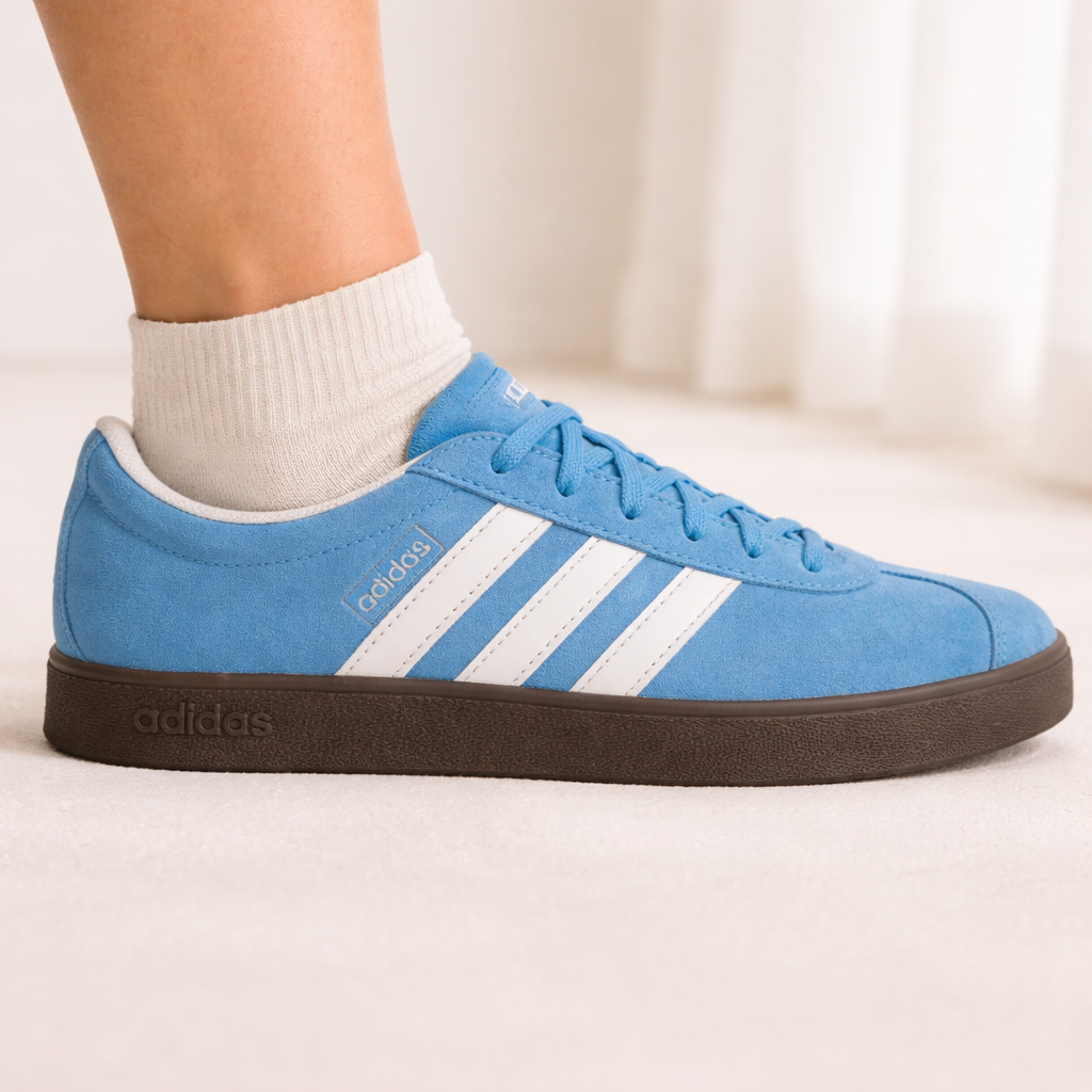 Adidas Women's Semi Blue VL Court Sneakers, JI0496 (Damaged Box)