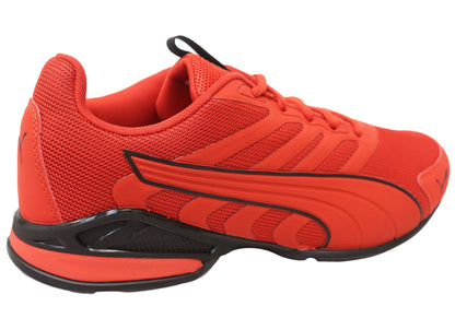 Puma Electro Mens Comfortable Lace Up Shoes Red Black