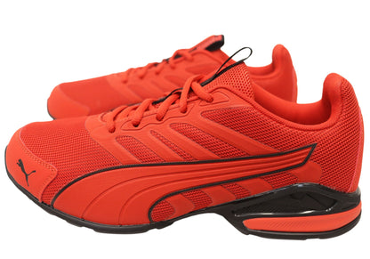Puma Electro Mens Comfortable Lace Up Shoes Red Black