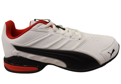 Puma Electro SL Mens Comfortable Lace Up Shoes White Black Red