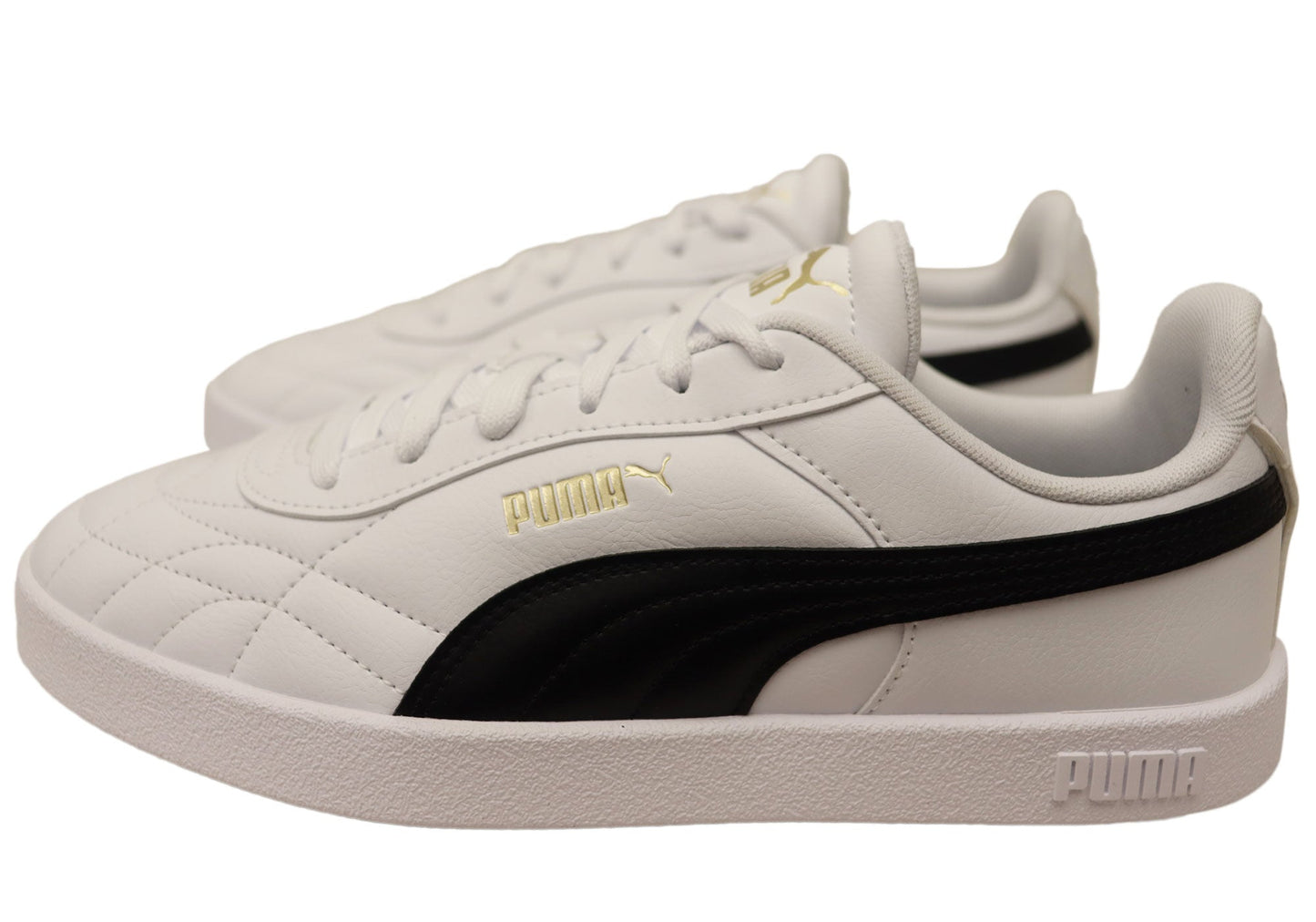 Puma Club II Indoor Mens Comfortable Lace Up Shoes White Black
