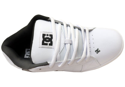 DC Shoes Mens Comfortable Leather Net Shoes White Grey Black
