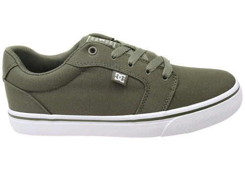 DC Shoes Mens Comfortable Anvil TX Lace Up Shoes Light Olive