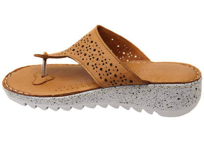 Orizonte Beau Womens Comfortable European Leather Thongs Sandals