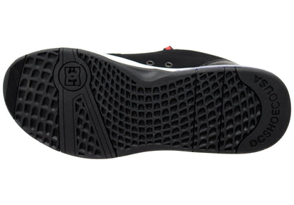 DC Shoes Mens Comfortable Leather Versatile Shoes Black Black Red