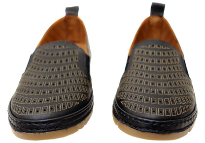 Orizonte Keeper Womens European Leather Comfortable Slip On Shoes