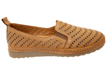 Orizonte Keeper Womens European Leather Comfortable Slip On Shoes