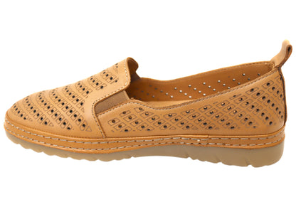 Orizonte Keeper Womens European Leather Comfortable Slip On Shoes
