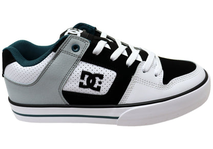 DC Shoes Mens Comfortable Leather Pure Lace Up Shoes New Teal White