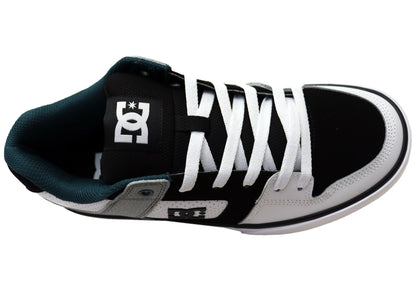 DC Shoes Mens Comfortable Leather Pure Lace Up Shoes New Teal White