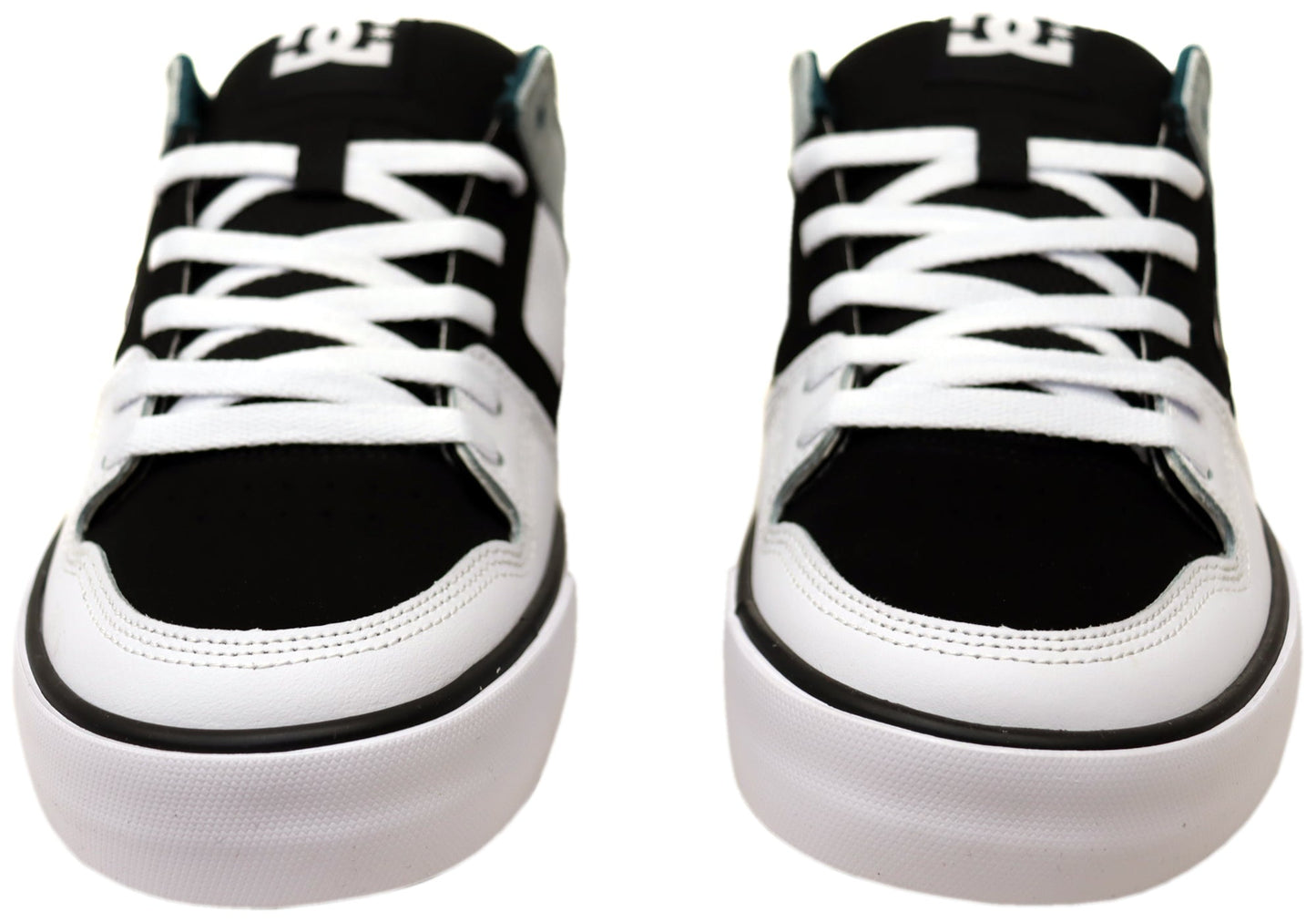 DC Shoes Mens Comfortable Leather Pure Lace Up Shoes New Teal White