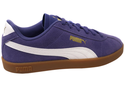 Puma Mens Club II Comfortable Leather Lace Up Sneakers