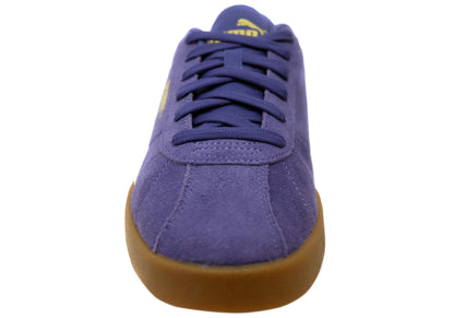 Puma Mens Club II Comfortable Leather Lace Up Sneakers
