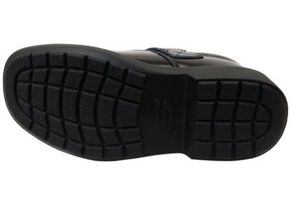 Skechers Kids Girls Leather Smooth Tracks Mary Jane School Shoes