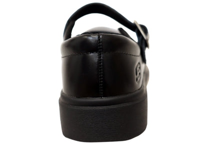 Skechers Kids Girls Leather Smooth Tracks Mary Jane School Shoes