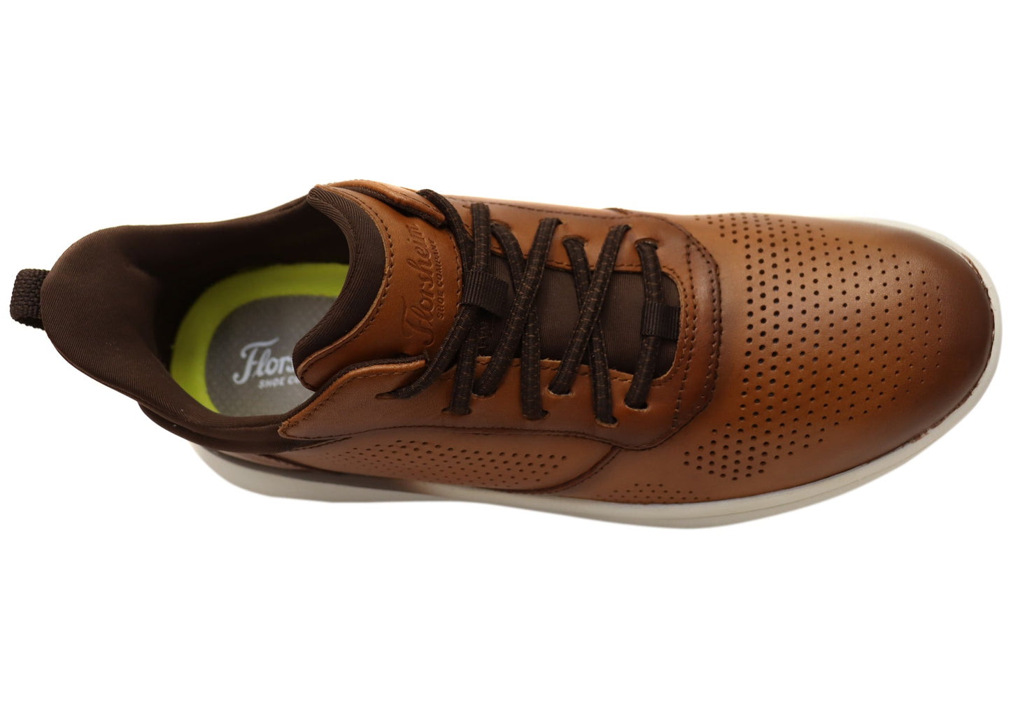 Florsheim Mens Leather EE Extra Wide Fleet Perf Toe Sneakers