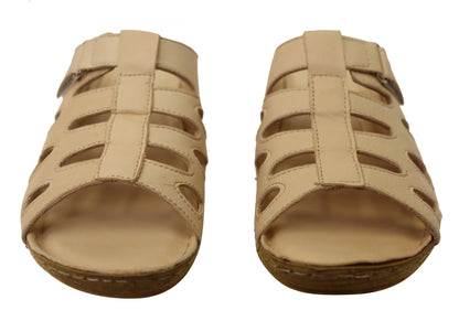 Orizonte Panera Womens European Comfortable Leather Slides Sandals