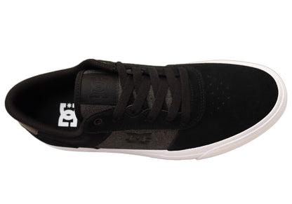 DC Shoes Mens Comfortable Teknic Leather Lace Up Shoes Black Dk Grey
