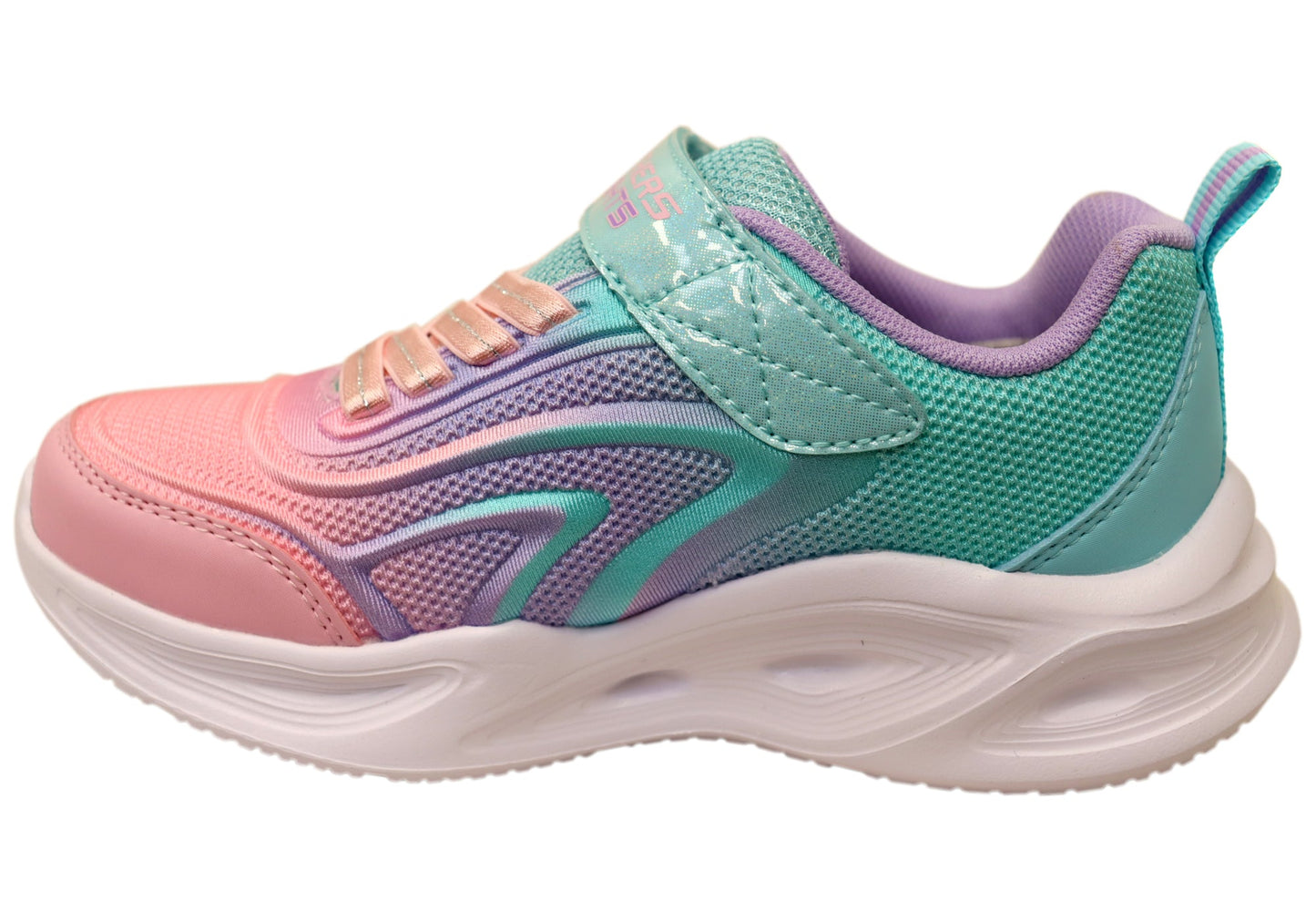 Skechers Kids Infants Girls S Lights Sola Glow Color Breeze Shoes Aqua Pink